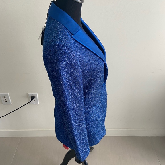 St. John Electric Blue Shimmery Blazer - Picture 3 of 10